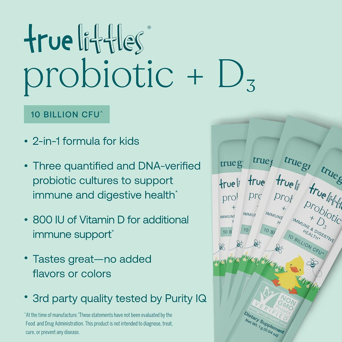 True Grace True Littles – Children's Daily Probiotic + Vitamin D3 – 30 Stick Packs - görsel 3