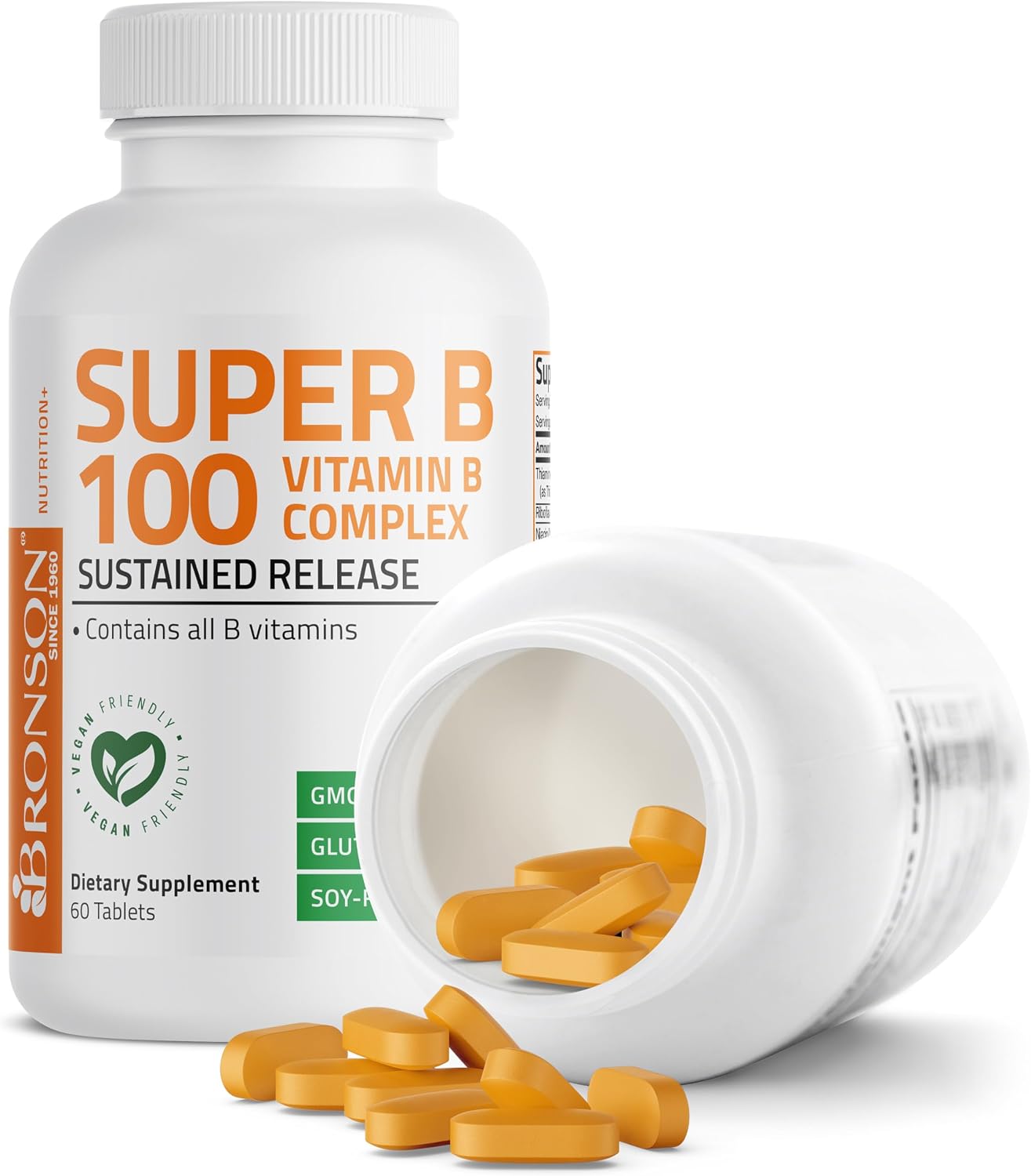 Bronson Super B100 Vitamin B Complex Sustained Release - 60 Tablets - görsel 6