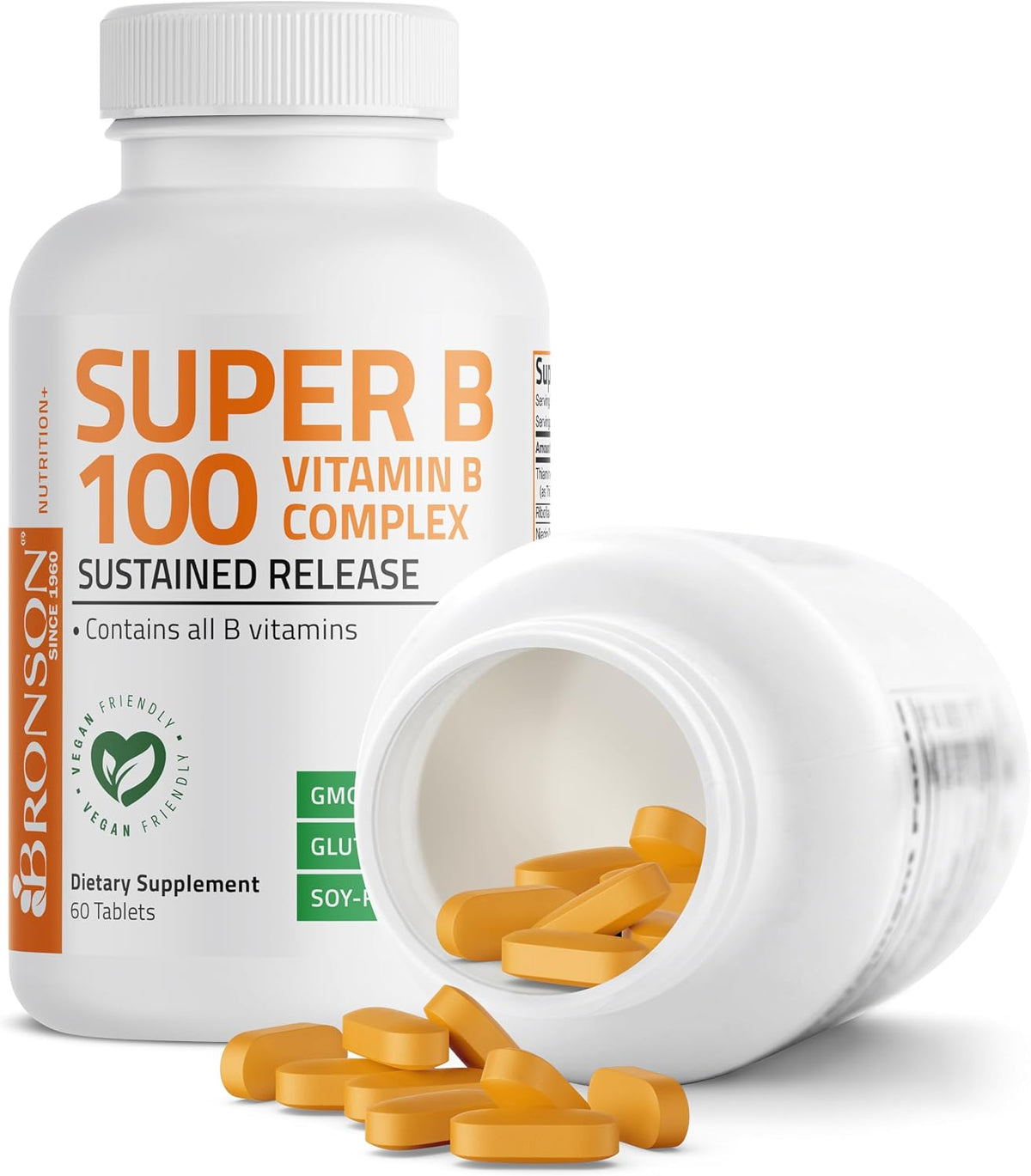 Bronson Super B100 Vitamin B Complex Sustained Release - 60 Tablets - görsel 6