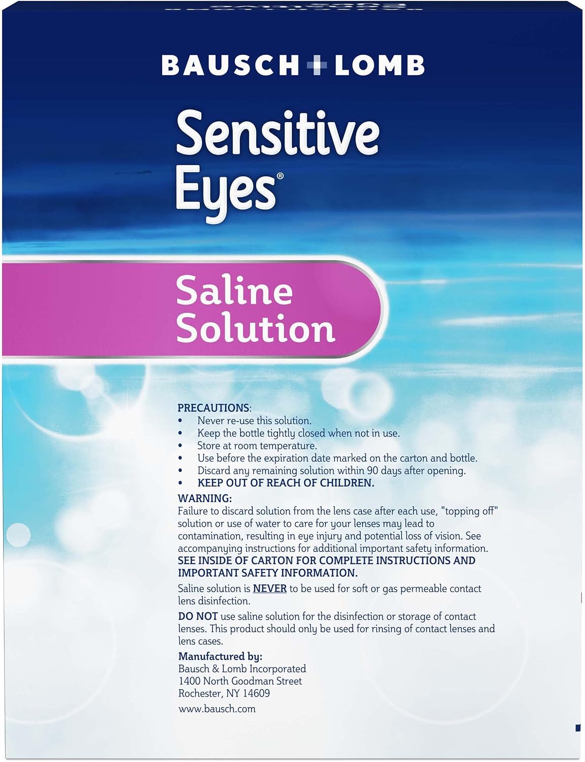 Bausch + Lomb Sensitive Eyes Plus Saline Solution, 710 ml (Pack of 3) - görsel 3