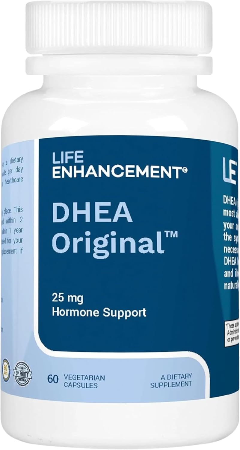 Life Enhancement DHEA Original – 25 mg DHEA Supplement with Vitamin C - görsel 1