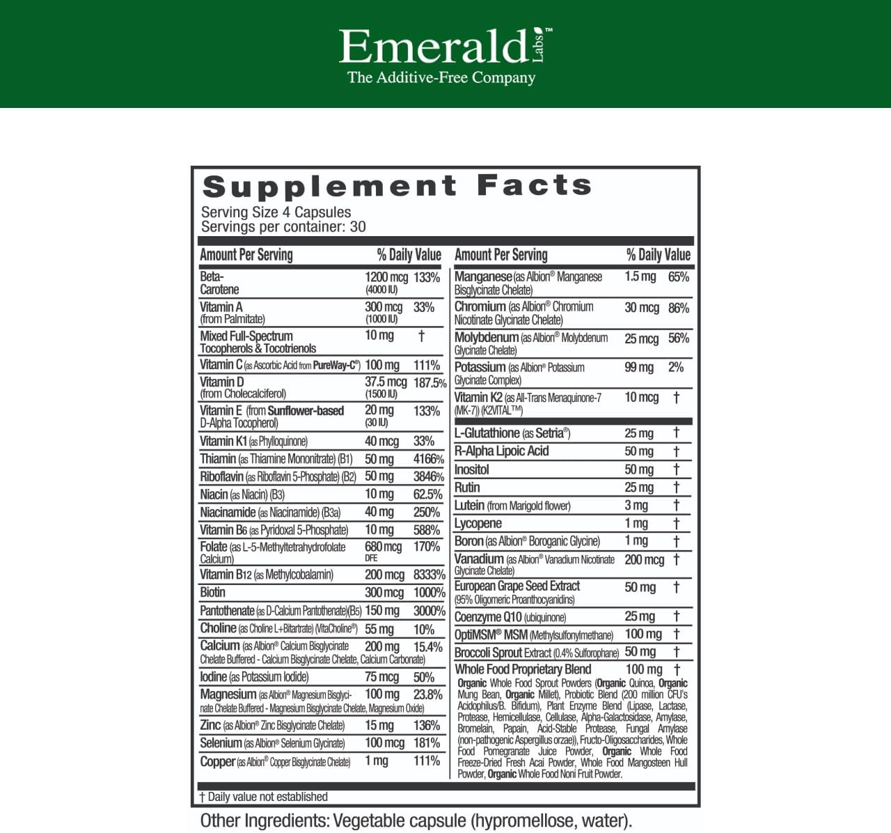 Emerald Labs Women 45+ Clinical Multi – Multivitamin for Bone & Cardiovascular Health, 120 Capsules - görsel 2