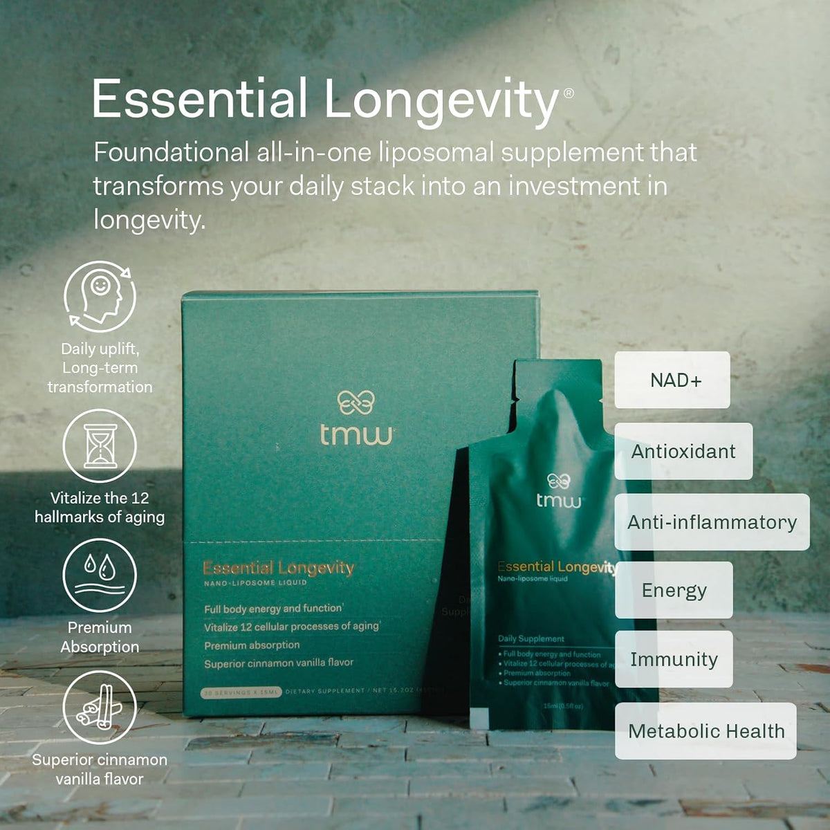 Essential Longevity® — 100% Liposomal 15-in-One Stack, 30 Sachets - görsel 3