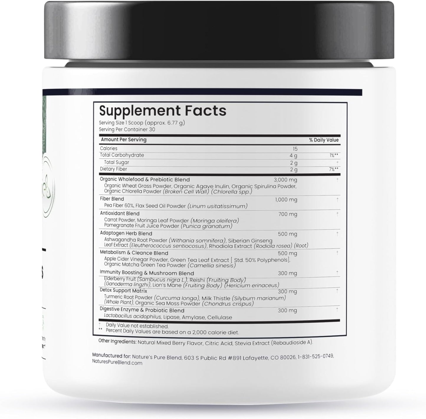 Nature's Pure Blend Super Greens Powder – Organic Greens Superfood Powder, Matcha Flavour, 30 Servings - görsel 8