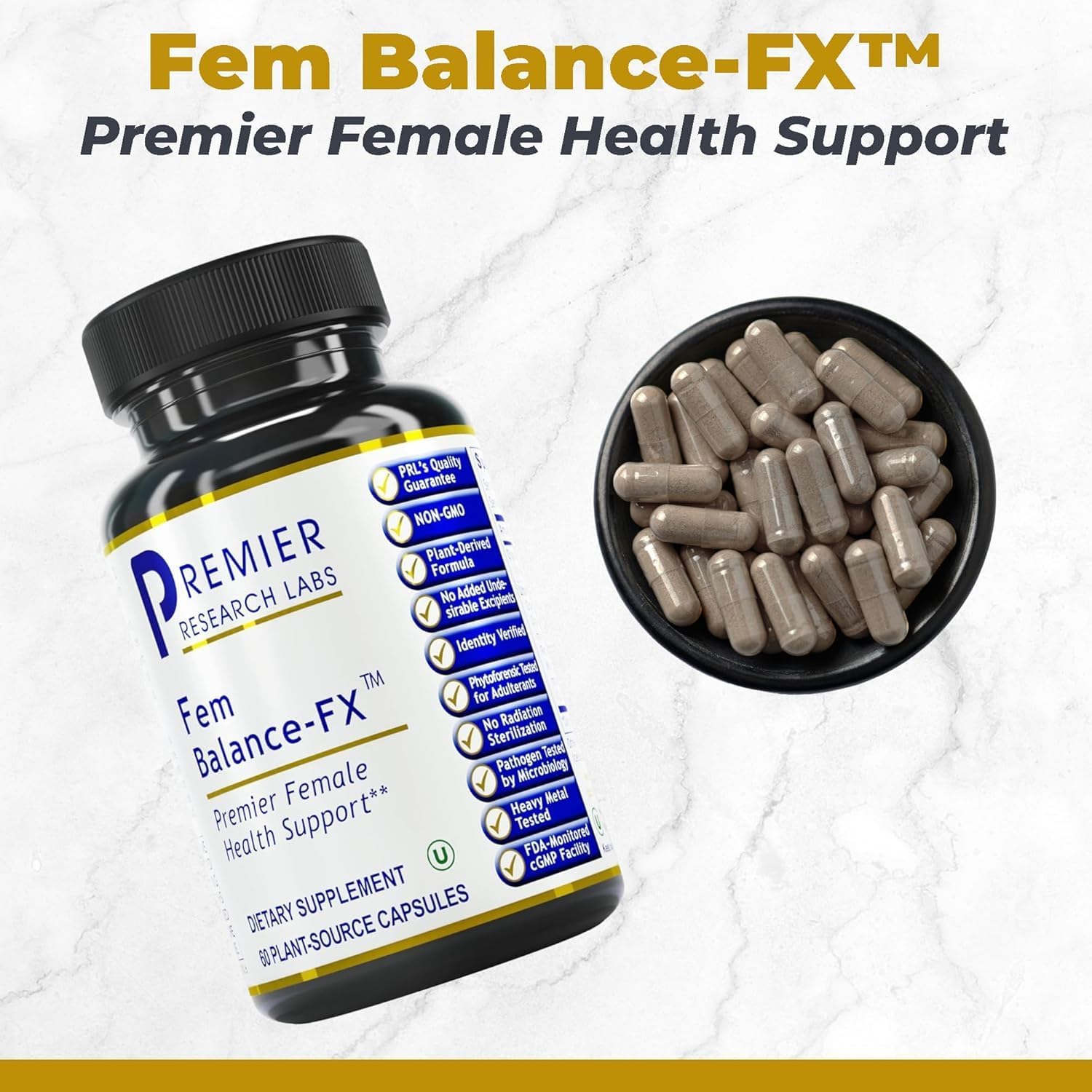 Premier Research Labs Fem Balance FX – Organic Chasteberry Supplement for Hormone Balance, 60 Vegetarian Capsules - görsel 2