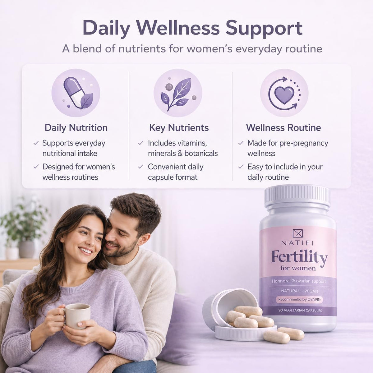Natifi Conception Fertility Prenatal Vitamins – Supports Regular Cycles, Hormone Balance, and Ovulation (60 Capsules) - görsel 6