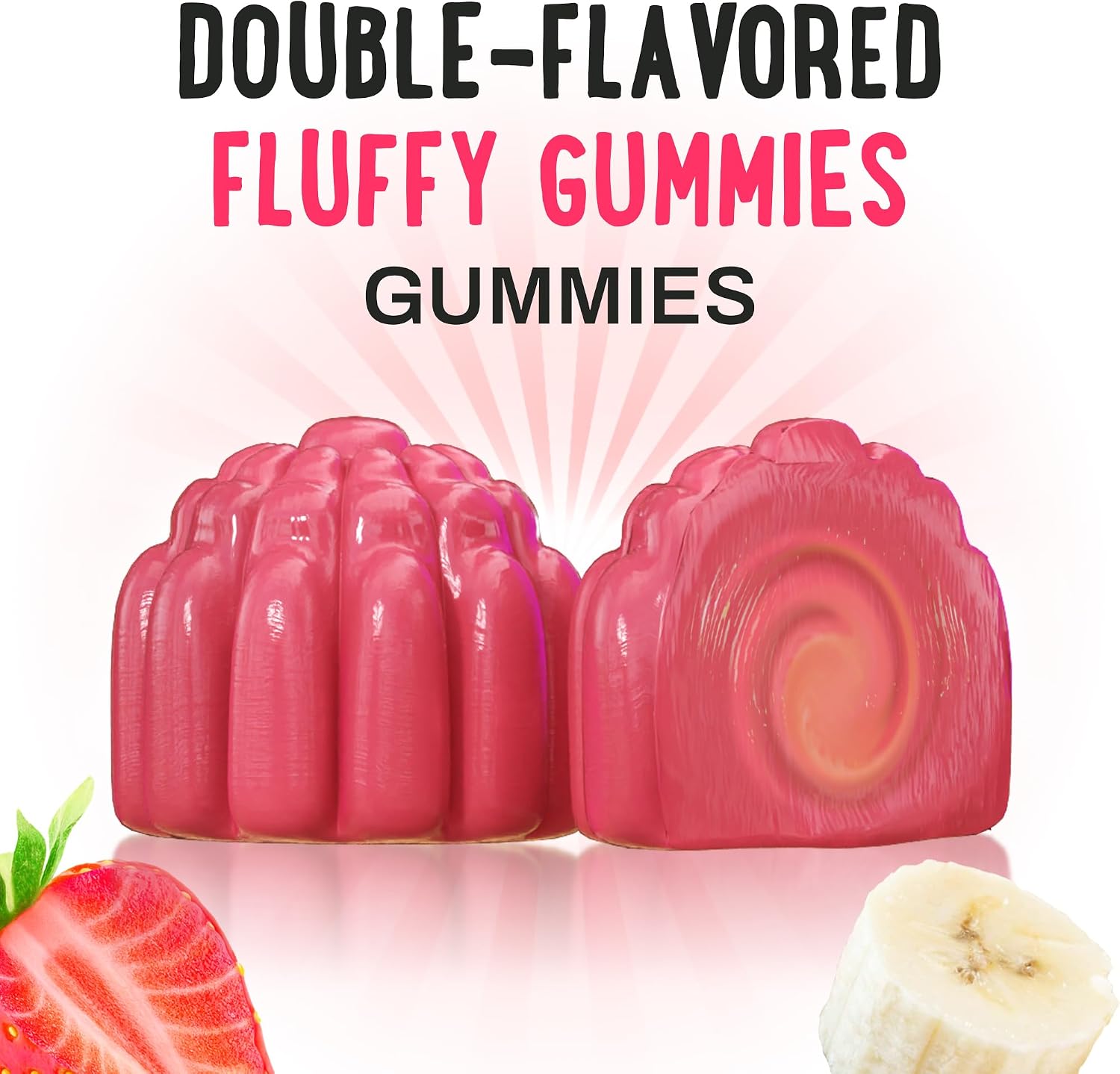 OH MY CHEWY Double-Flavoured Vitamin D3 K2 & Calcium Gummies – 5000 IU D3, 120 mcg K2 (MK-7), 120 mg Calcium – Vegan, Non-GMO – 120 Count - görsel 2
