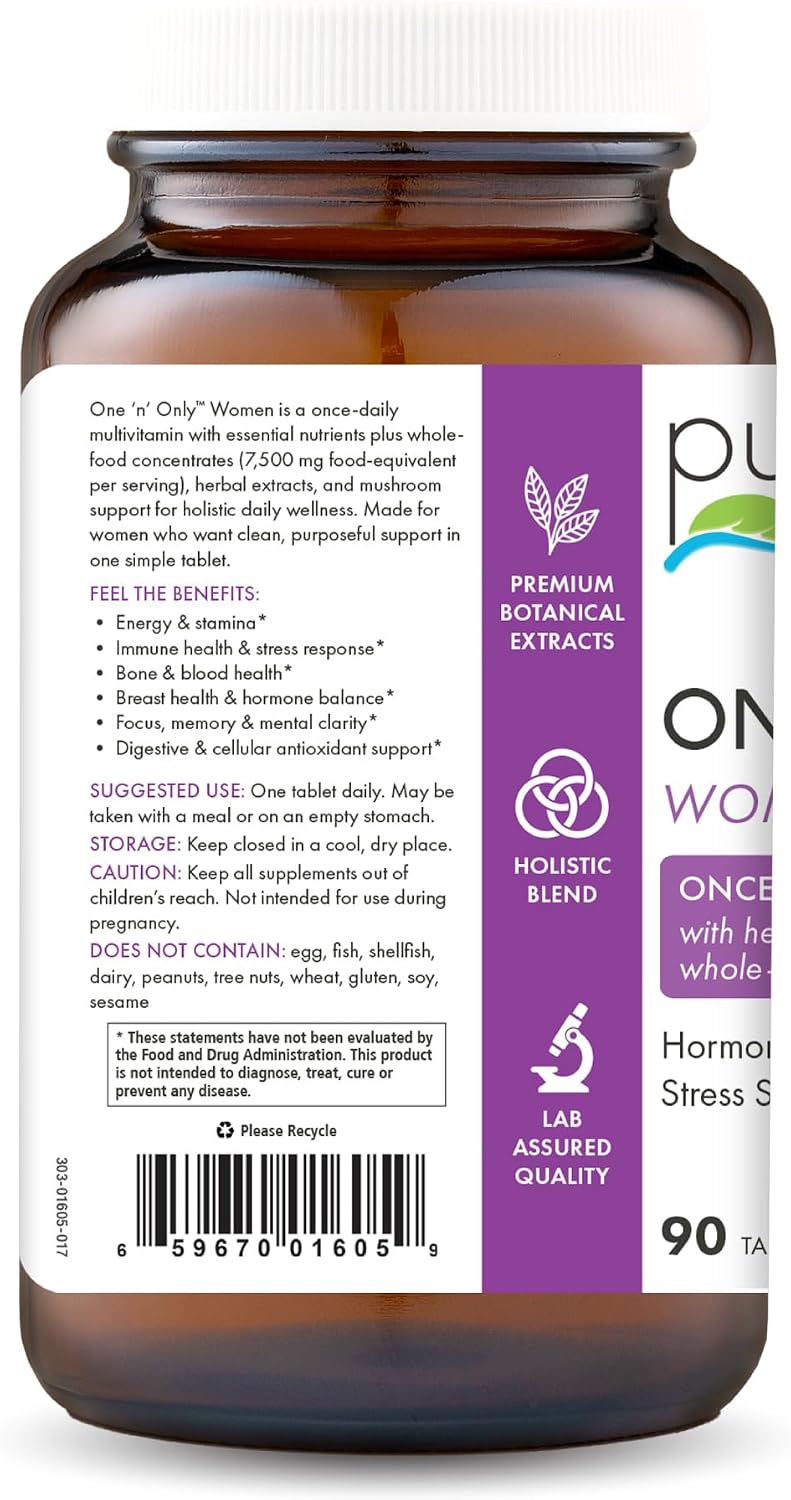 Pure Essence Labs One N Only Multivitamin for Women - Natural One a Day with Vitamin D3, B12 and Biotin - 90 Tablets - görsel 3