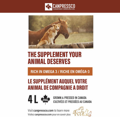 Canpressco Camelina Oil for Pets - 4 Litre Jug with Pump