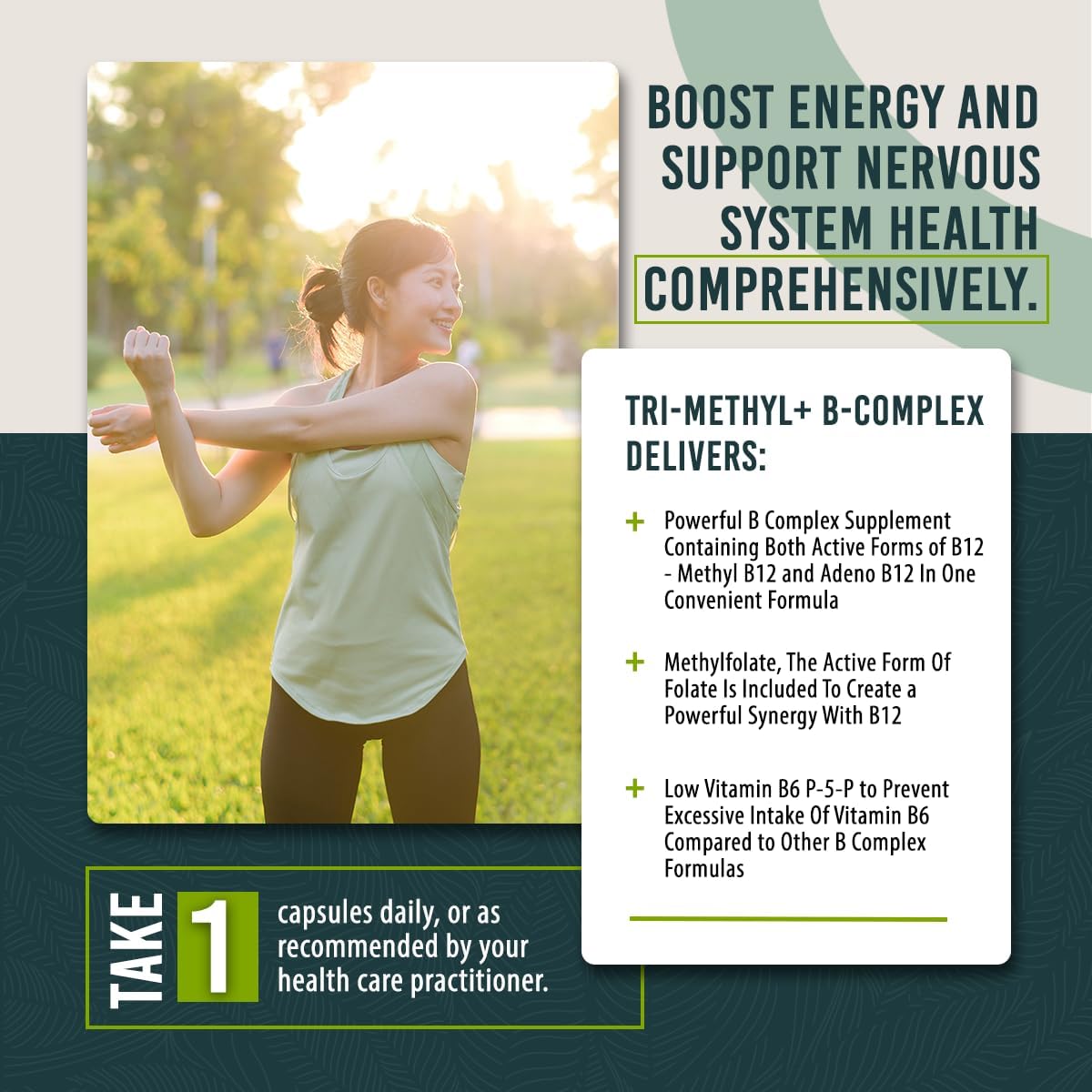 Tri-Methyl+ B Complex - Methylated B Vitamins with Active B12 (Methylcobalamin and Adenosylcobalamin) and Methylfolate - görsel 5