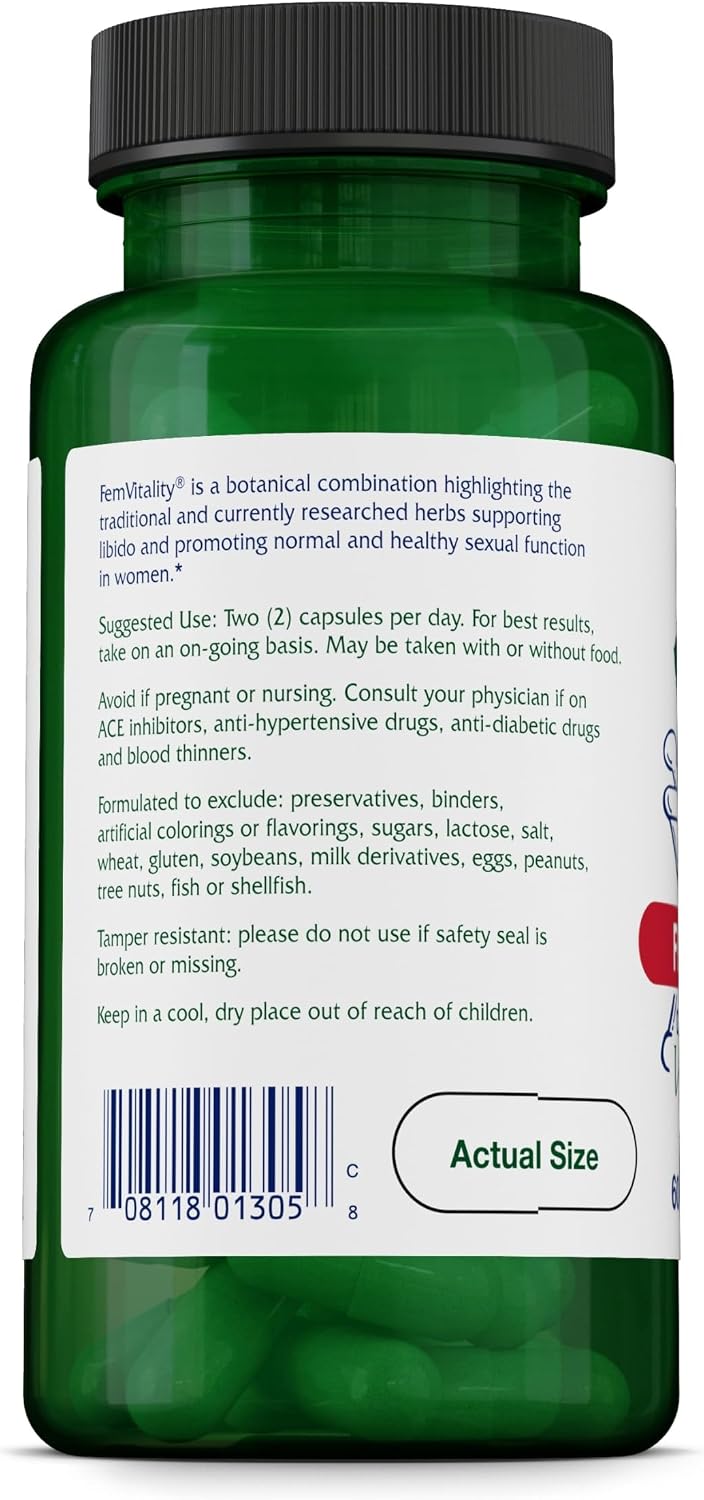 Vitanica FemVitality - Natural Female Libido Support, Vegan 60 Capsules - görsel 3