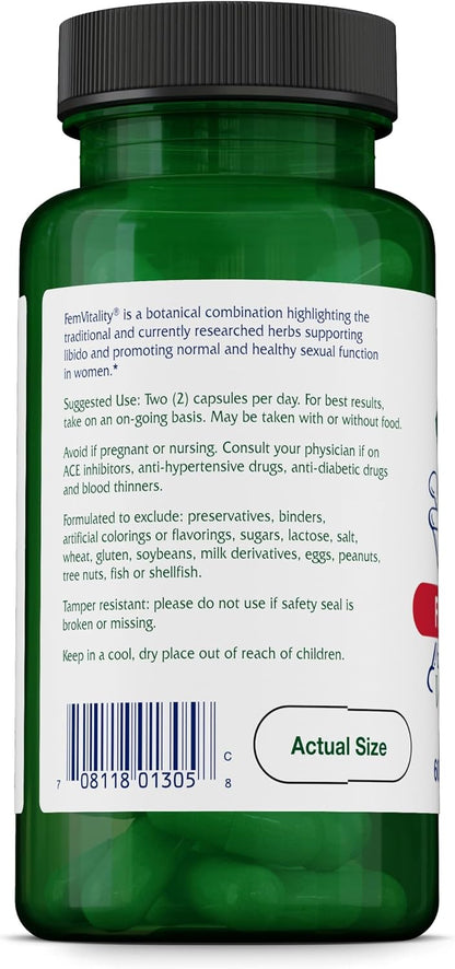 Vitanica FemVitality - Natural Female Libido Support, Vegan 60 Capsules