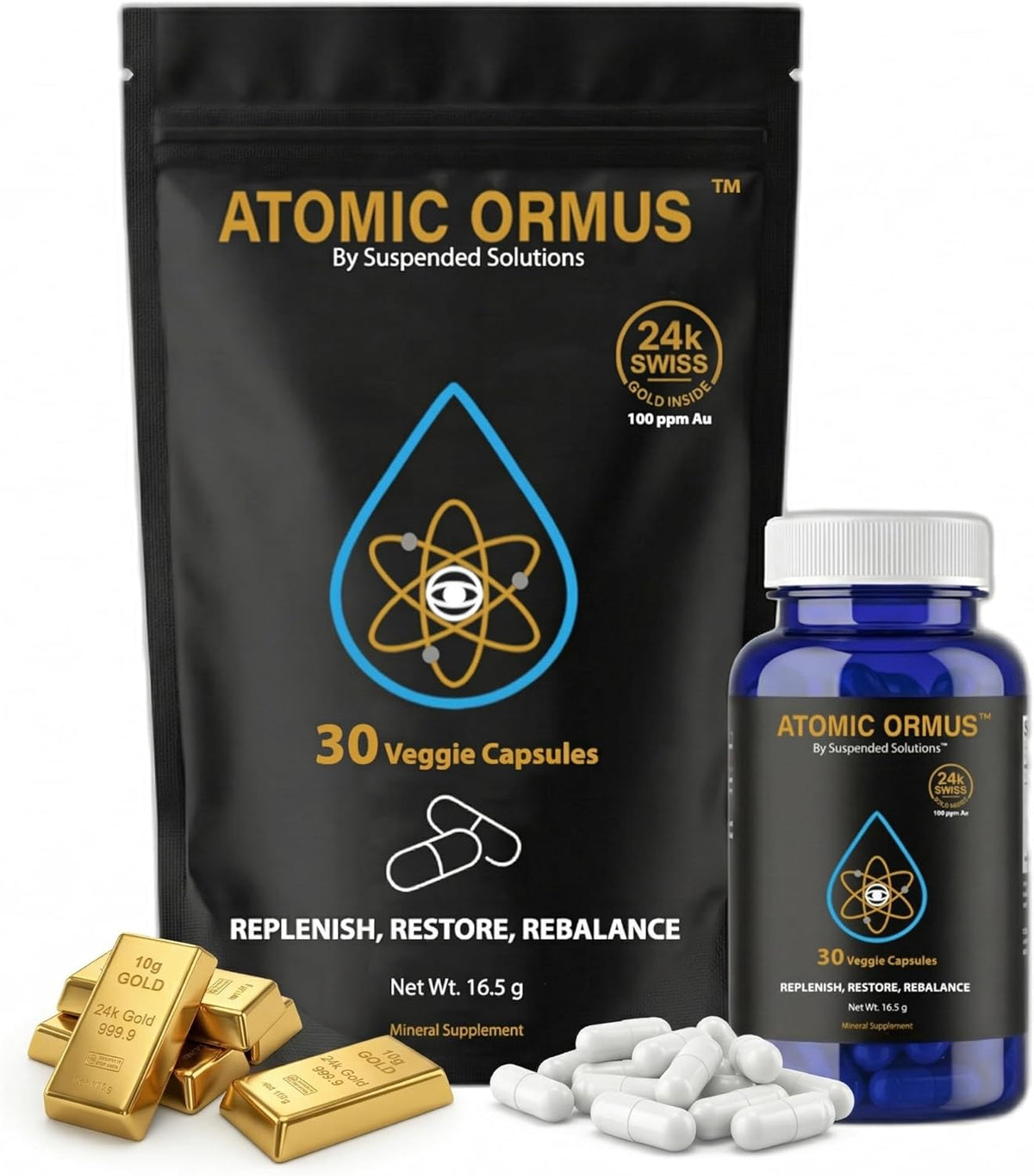 Suspended Solutions Atomic Ormus Capsules Monoatomic 24k Gold Inside - görsel 1
