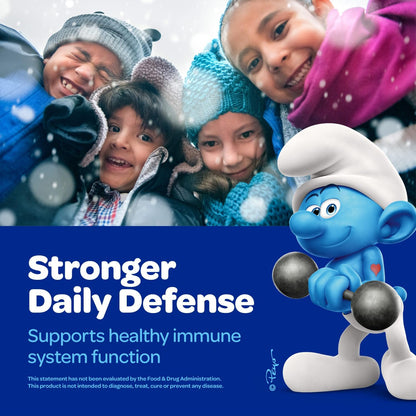 Smurfs Children's Immune Support Gummies | Black Elderberry Vitamin C and Zinc Children's Immunity Gummies | Made with Real Fruit | Doctor Developed | Non-GMO & No Artificial Flavours or Colours | 40 Gummies