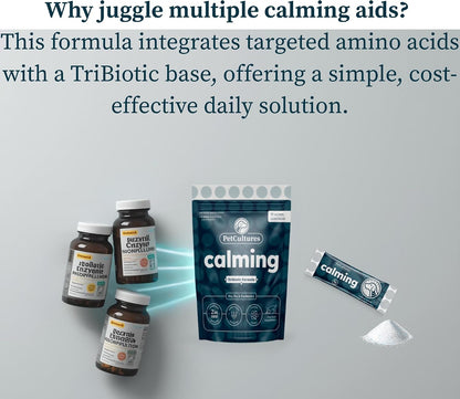 PetCultures Calming Tribiotic Dog Supplement Powder – Supports Stress & Gut-Brain Axis (Trial Pack, 10 Sachets)