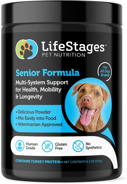 LifeStages Pet Nutrition Stage 3: Senior Dog Formula for Hip & Joint Support, Cognitive Health, and Healthy Skin & Coat - Natural Ingredients - Fish Oil, Flaxseed, Turmeric & Probiotics, Veterinary Approved