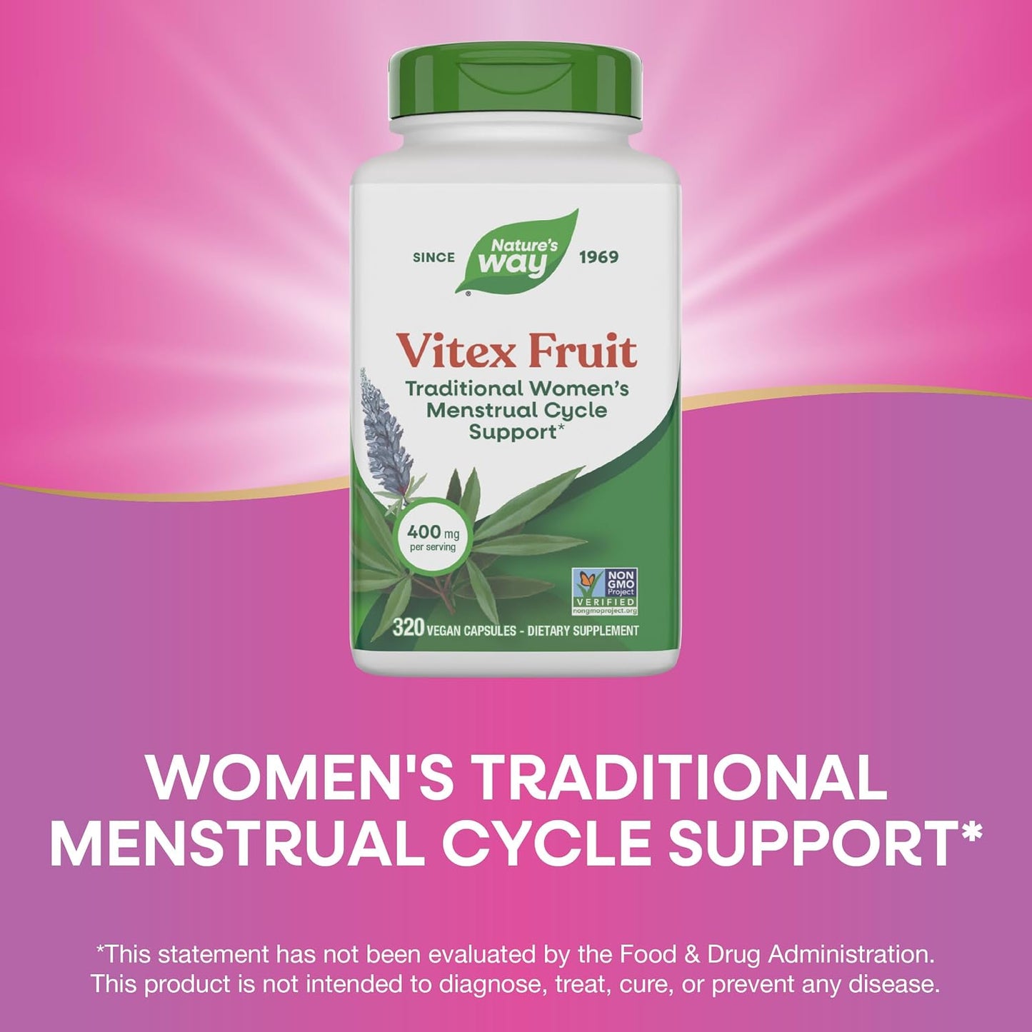 Nature's Way Vitex Fruit, Traditional Menstrual Support, 320 Capsules - görsel 4