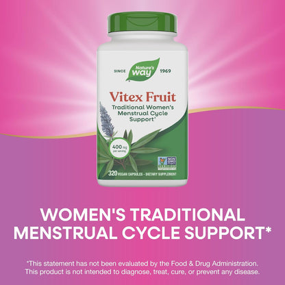 Nature's Way Vitex Fruit, Traditional Menstrual Support, 320 Capsules