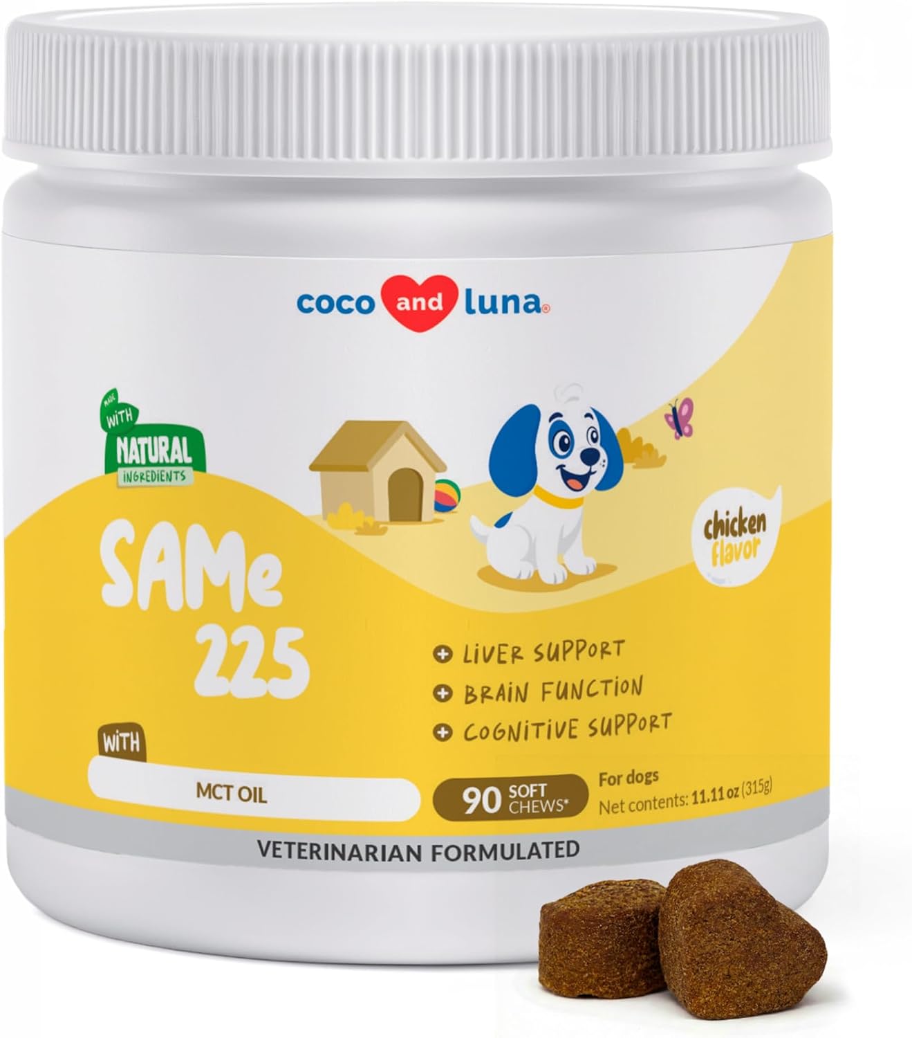 SAMe for Dogs 90 Soft Chews - Liver, Brain & Cognitive Support | S-Adenosyl-L-Methionine in 90 soft chews. Promotes liver function, cognitive support & mood balance for dogs. - görsel 1