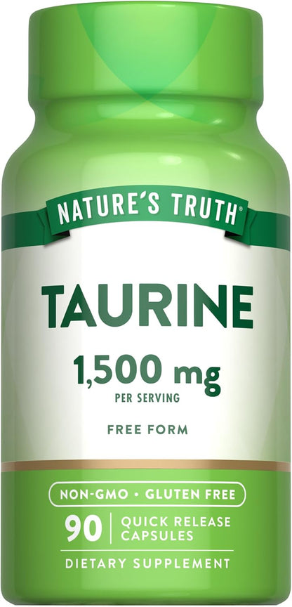 Nature's Truth Taurine Supplement, 1500 mg, 90 Quick Release Capsules, Non-GMO & Gluten-free