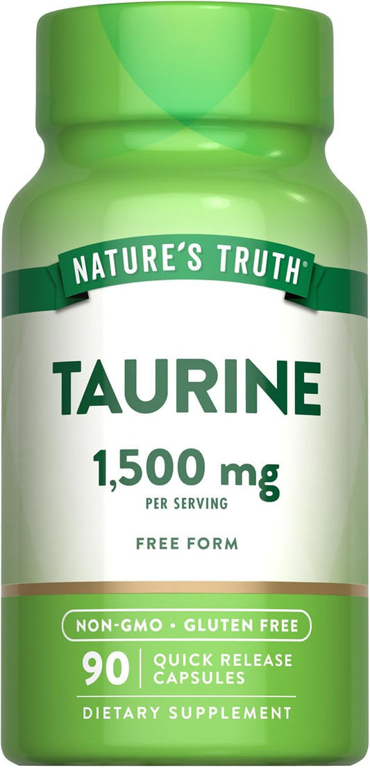Nature's Truth Taurine Supplement, 1500 mg, 90 Quick Release Capsules, Non-GMO & Gluten-free