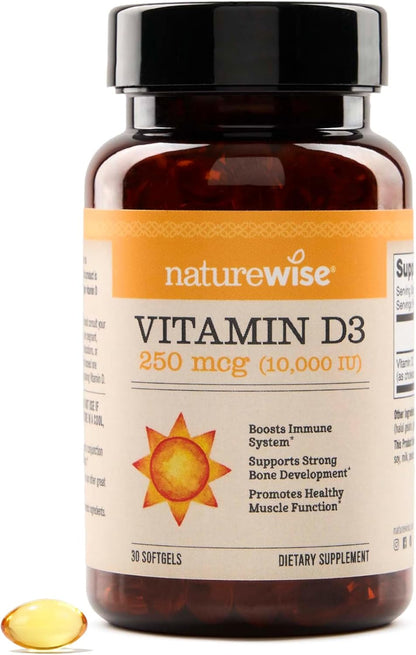 NatureWise Vitamin D3 10,000 IU (250 µg) Mini Soft gel capsules - 30 Soft gel capsules