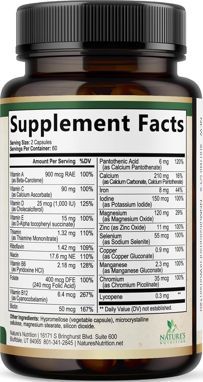 Multivitamin for Women - Complete Multi Vitamin with Vitamins A, C, D, E, B6, B12, Zinc, Calcium & Magnesium, Women's Daily Multimineral Supplement for Hair, Skin and Nails Health Support - 120 Capsules - görsel 9