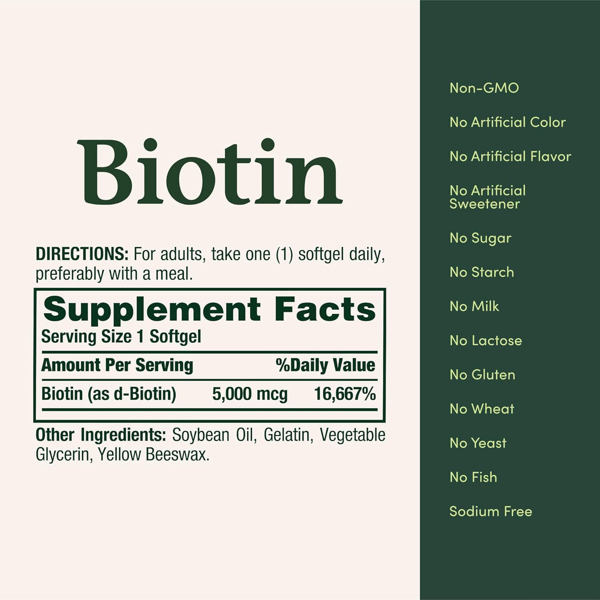 Nature's Bounty Biotin 5000 mcg, 150 Softgels - görsel 5