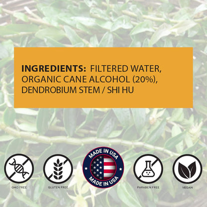 Dendrobium Stem (Shi Hu) Herbal Tincture - Single Ingredient Liquid Extract, 30 ml