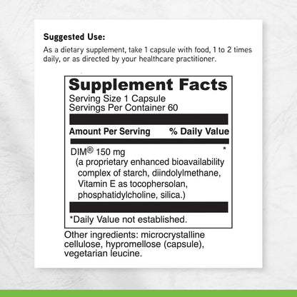 DAVINCI Labs DIMPro 150mg - Hormonal Balance Food Supplement with DIM - Gluten-Free - 60 Capsules