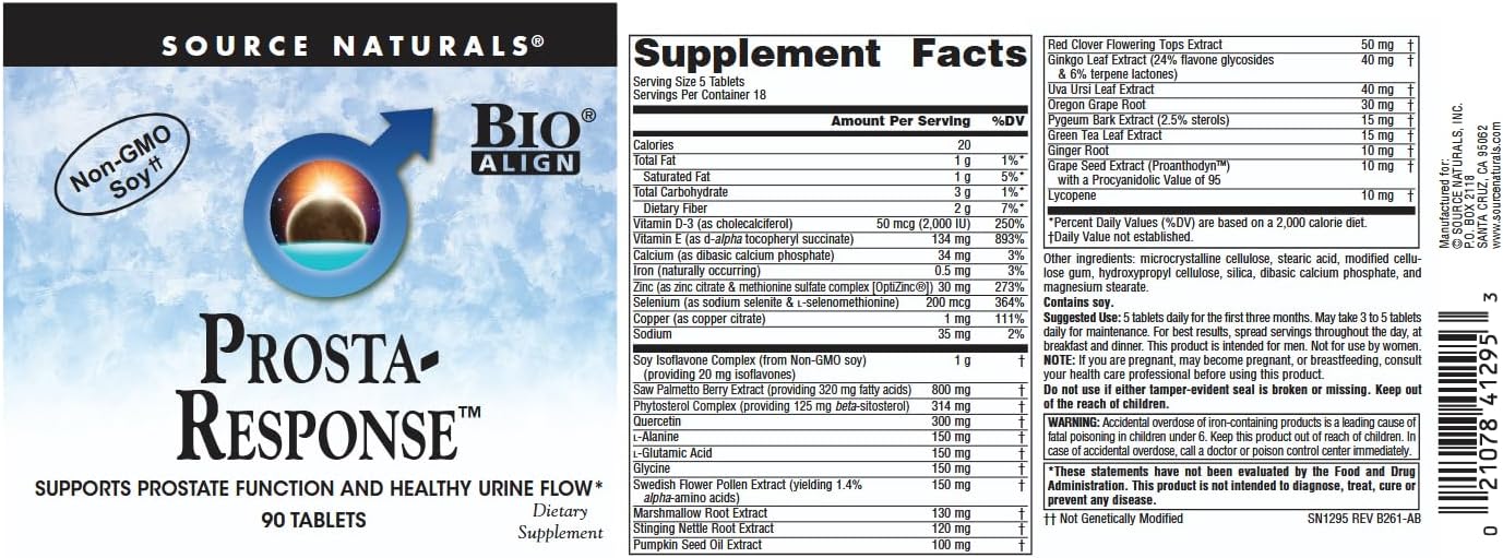 Source Naturals Prosta-Response – Men's Health Supplement with Saw Palmetto & Zinc – 90 Tablets - görsel 4