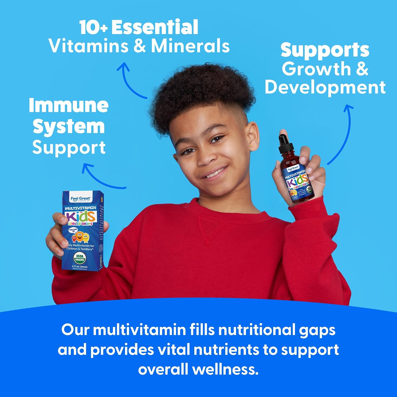 Feel Great Vitamins Organic Multivitamin Liquid for Children, 60 ml - görsel 2