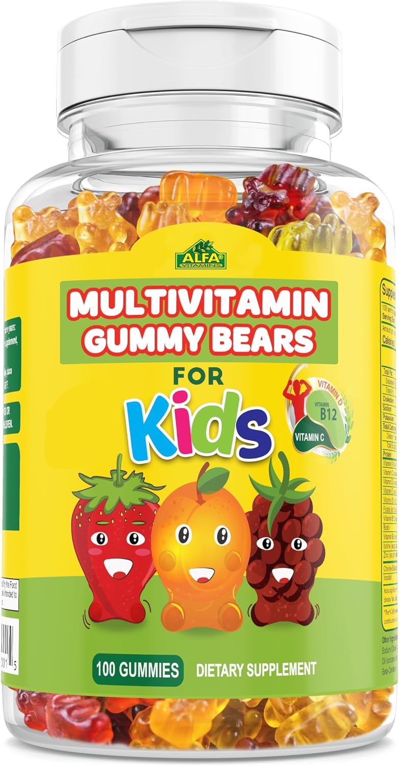 ALFA VITAMINS Kids Multivitamin Gummy Bears – 13 Essential Nutrients, 60 Gummy Bears - görsel 6