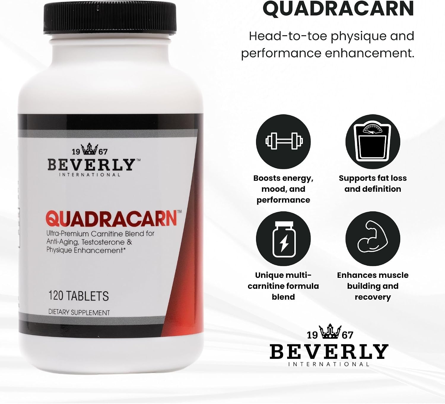 Beverly International Quadracarn 4X-Potency Ultra-Premium Carnitine Blend 120 Tablets - görsel 4