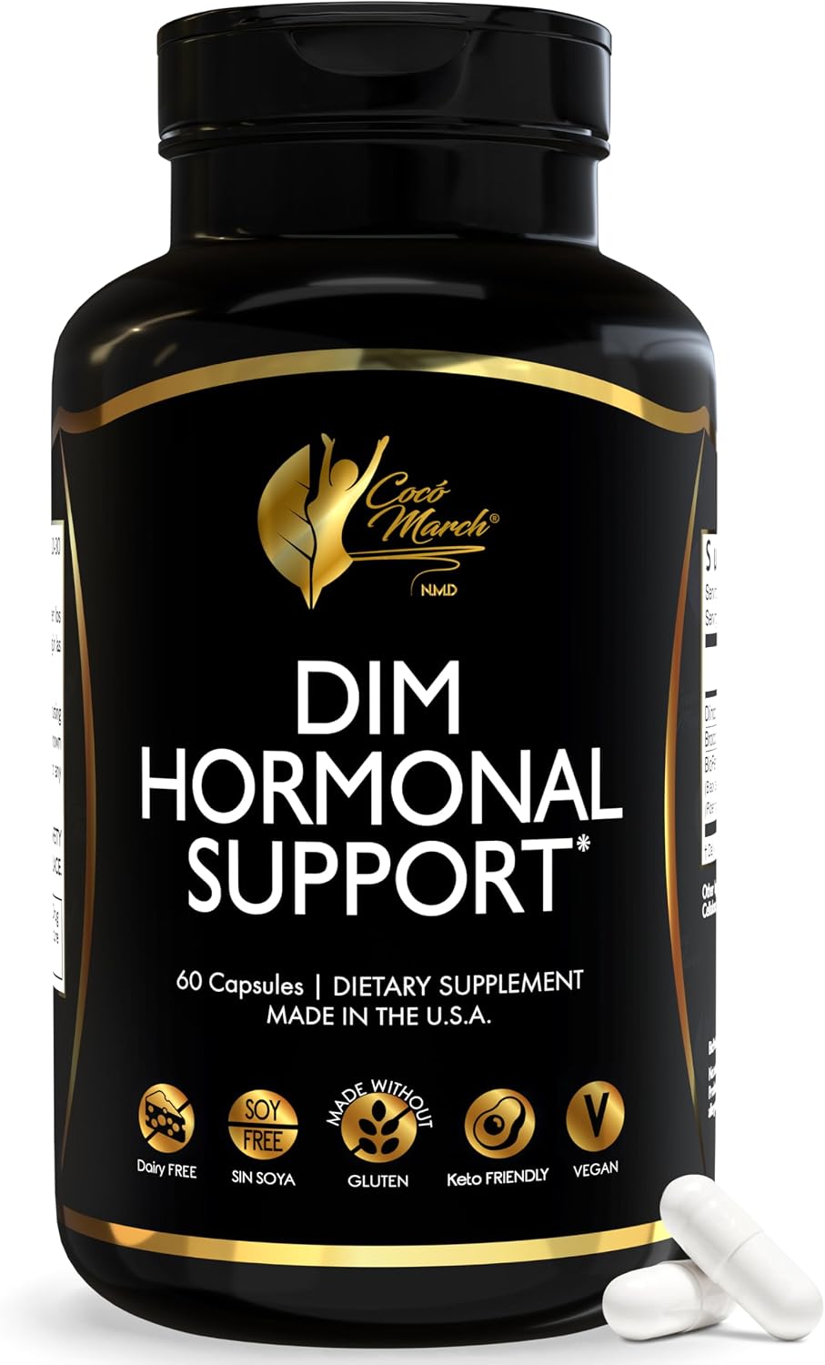 Cocó March DIM Supplement for Women – Supports Hormonal Balance, Skin care & Natural Oestrogen Metabolism – Detox & Cell Health – Gluten-free, Soya Free, Dairy-free, Vegan & Keto Friendly – 60 Capsules - görsel 1