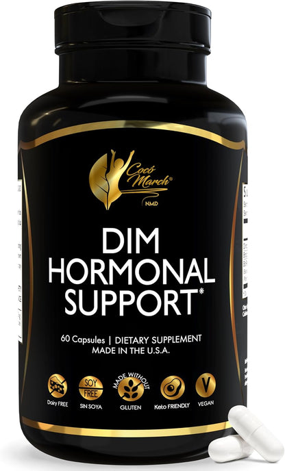 Cocó March DIM Supplement for Women – Supports Hormonal Balance, Skin care & Natural Oestrogen Metabolism – Detox & Cell Health – Gluten-free, Soya Free, Dairy-free, Vegan & Keto Friendly – 60 Capsules