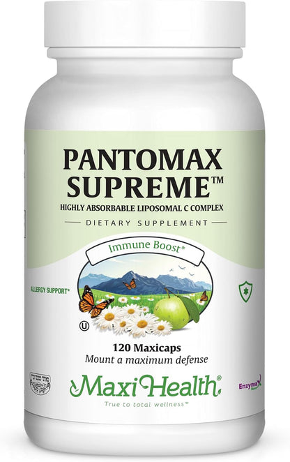 Maxi Health Pantomax Supreme – Immune Support with Vitamin C Lipizorb-C & Pantothenic Acid – 120 Capsules