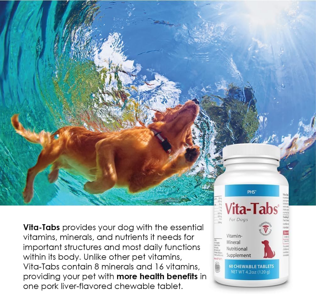 Vita-Tabs for Dogs Multivitamin & Mineral Supplement - 60 Chewable Tablets - görsel 8