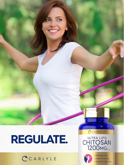 Carlyle Chitosan Supplement 1200mg | 120 Quick Release Capsules | Non-GMO, Gluten-free