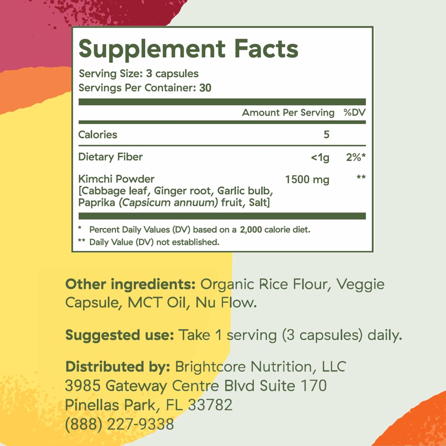 Brightcore Nutrition Kimchi One – Fermented Kimchi Powder Capsules (90 Count) - görsel 3