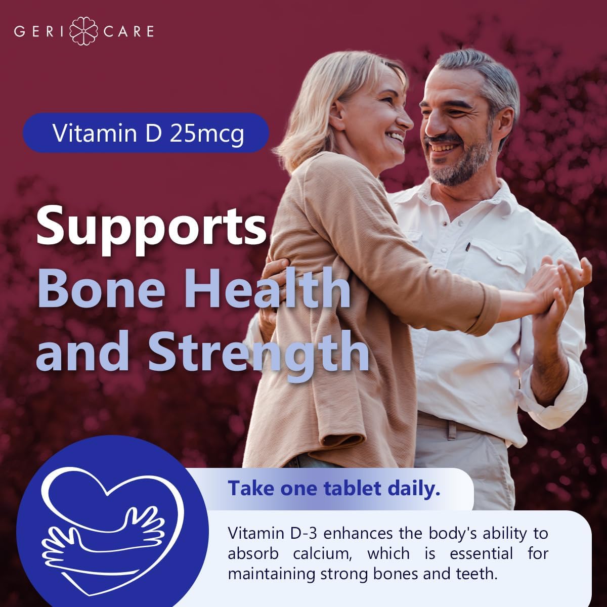 GeriCare Vitamin D-3 25 mcg (1,000 IU) – Supports Normal Bones, Immune System & Muscle Function – 200 Tablets - görsel 5