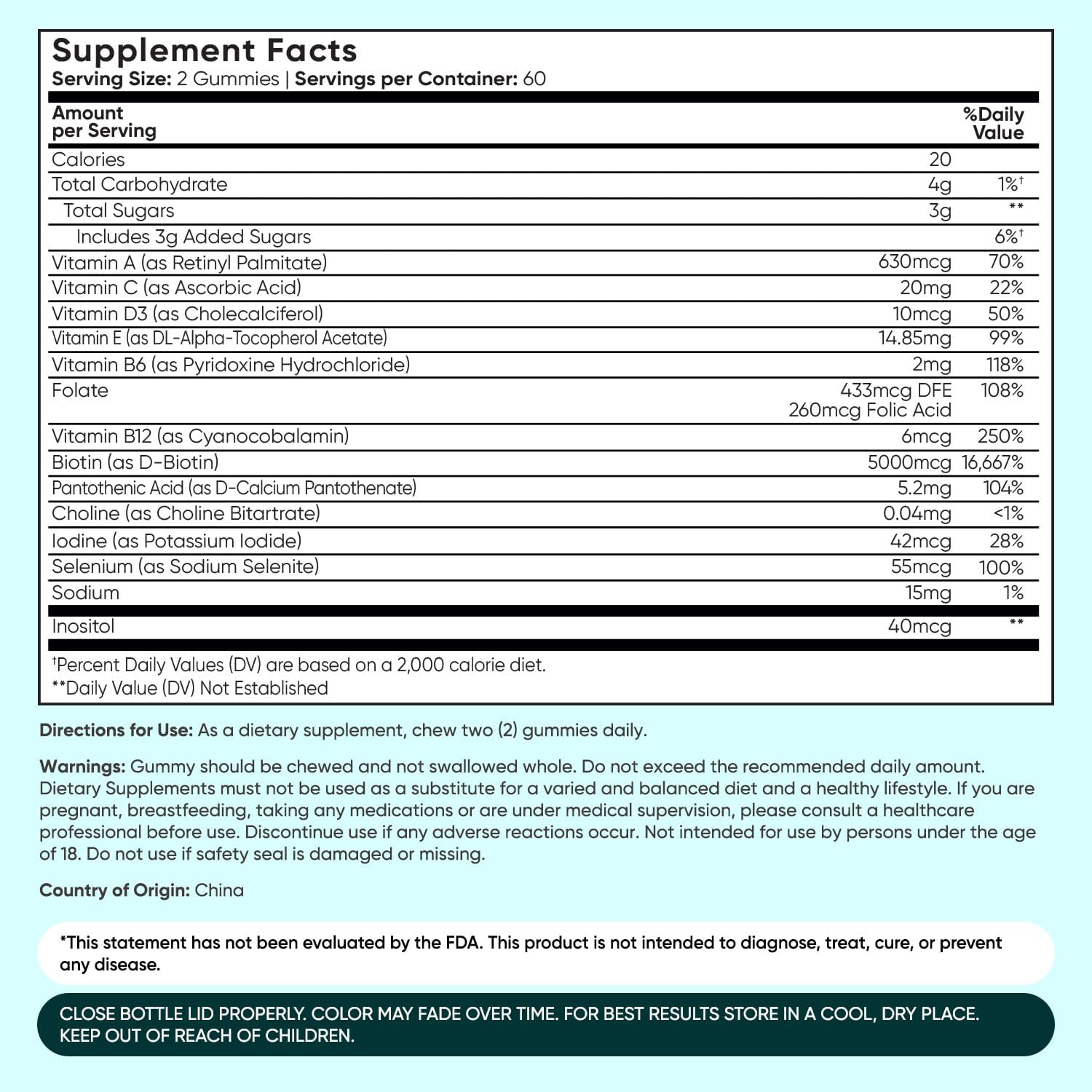 WeightWorld 5000mcg Biotin Gummies with Vitamins & Minerals - 120 Gummies - görsel 5