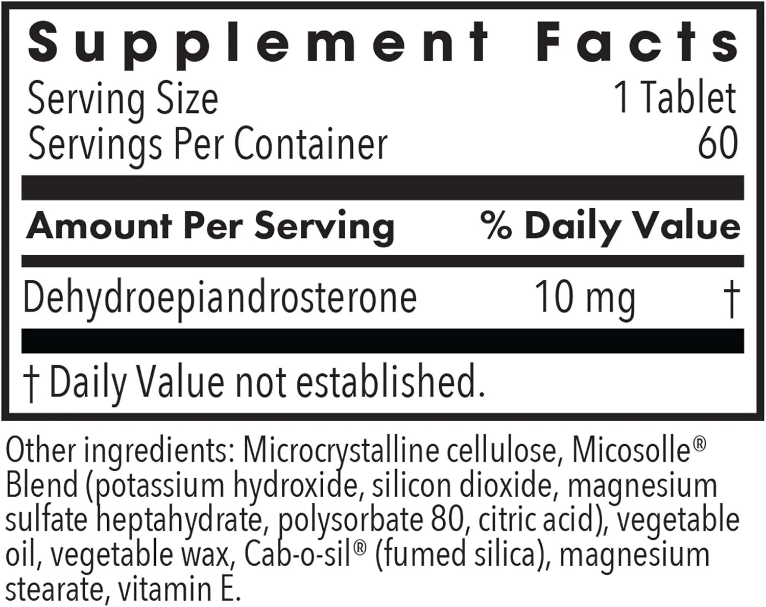 Allergy Research Group DHEA 10 – Micronised Lipid Matrix – 10 mg, 60 Capsules - görsel 2