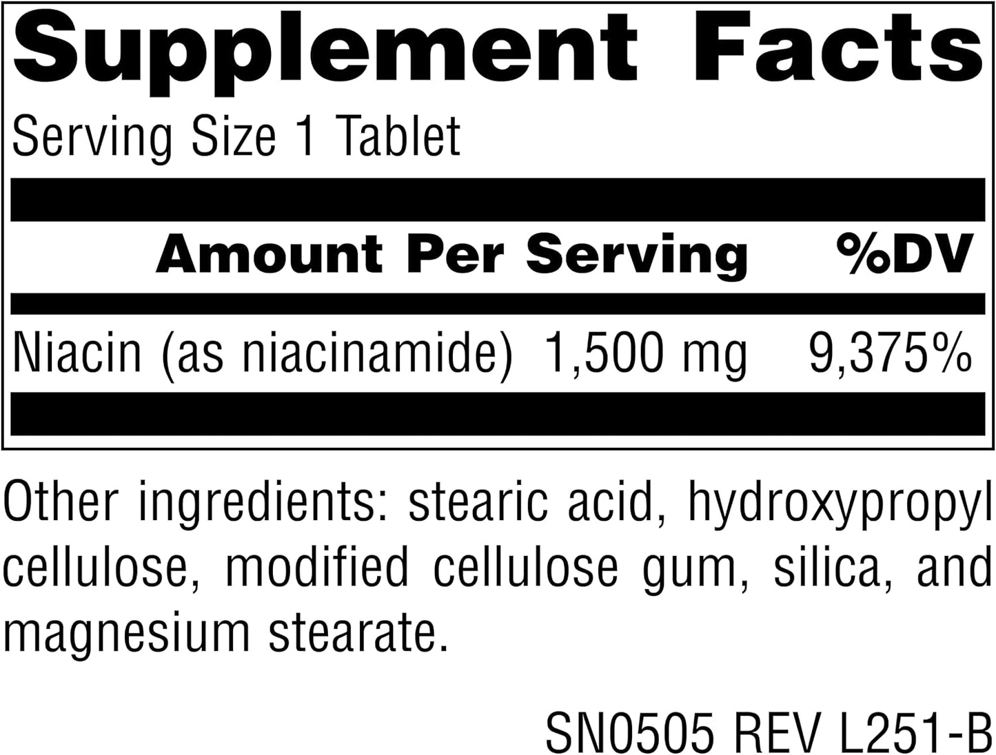 Source Naturals Niacinamide B-3, Vitamin B-3 Supplement, 1500 mg, 100 Tablets - görsel 2