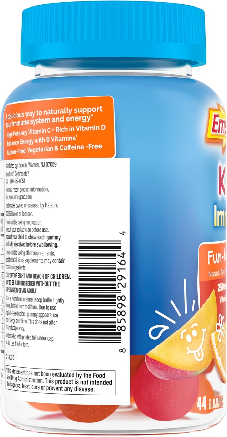Emergen-C Kidz Immune+ Vitamin C Gummies, Fun-Tastic Fruit, 44 Count - görsel 9