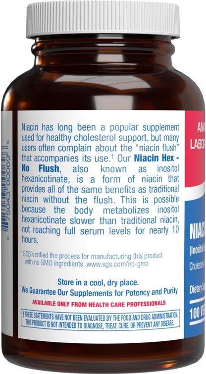 High Absorption Vitamin B3 Niacin (Flush Free) - Clinical Formula - 100 Servings