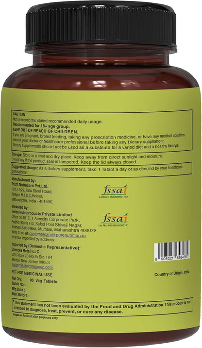 Pure Nutrition Whole Food Multivitamins for Men | 90 Tabs | One-a-Day | 100% NRV | 24 Natural Vitamins and Minerals | All Natural Plant Based Men's Multivitamin | 3 Months Supply