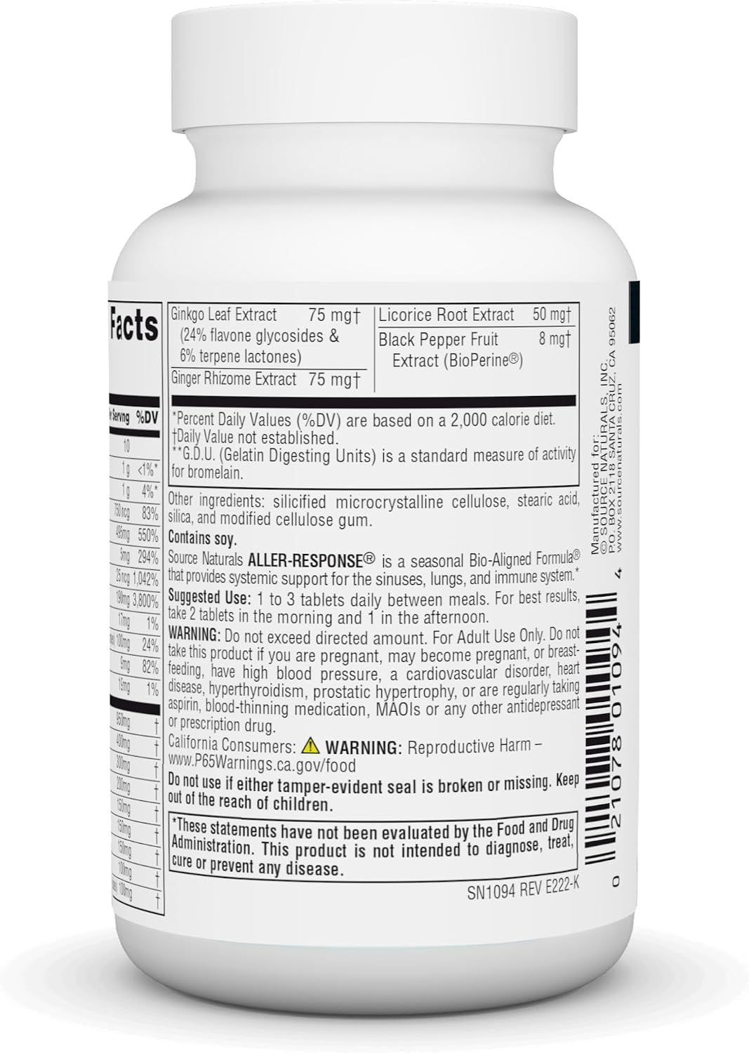 Source Naturals Aller-Response, Seasonal Immune Support - 45 Tablets - görsel 3