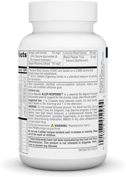 Source Naturals Aller-Response, Seasonal Immune Support - 45 Tablets