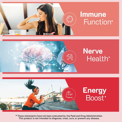 YUM-V'S Vitamin B6 Gummies – High Potency 100mg – Strawberry Flavour – Nerve & Immune Function Support – 60 Count (2 Pack)